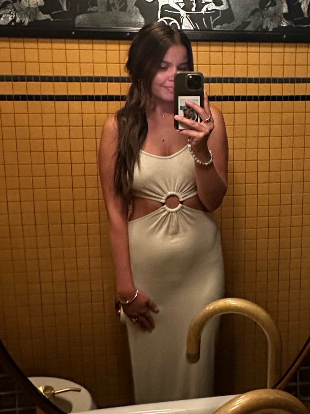 Crescent Ring-Front Maxi Dress in Pistachio